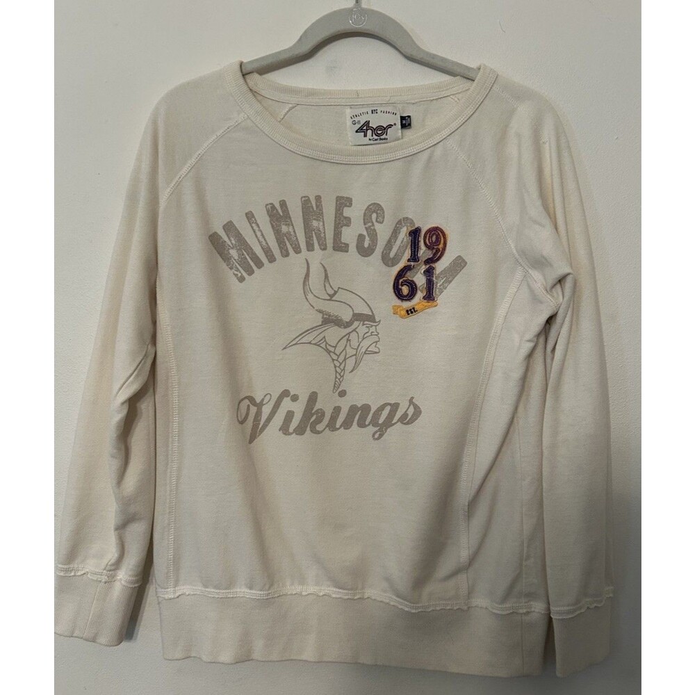 G-lll 4her By carl Banks Minnesota Vikings Sweatshirt Size Medium Rare Offwhite